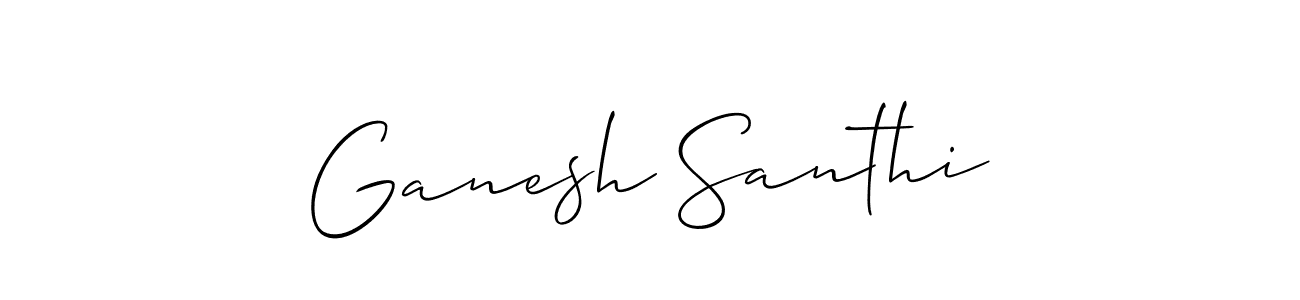 Allison_Script is a professional signature style that is perfect for those who want to add a touch of class to their signature. It is also a great choice for those who want to make their signature more unique. Get Ganesh Santhi name to fancy signature for free. Ganesh Santhi signature style 2 images and pictures png