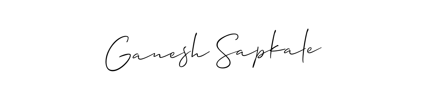 Also You can easily find your signature by using the search form. We will create Ganesh Sapkale name handwritten signature images for you free of cost using Allison_Script sign style. Ganesh Sapkale signature style 2 images and pictures png