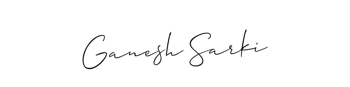 Allison_Script is a professional signature style that is perfect for those who want to add a touch of class to their signature. It is also a great choice for those who want to make their signature more unique. Get Ganesh Sarki name to fancy signature for free. Ganesh Sarki signature style 2 images and pictures png