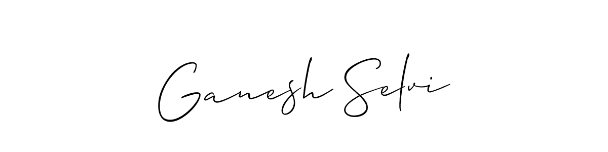 Make a beautiful signature design for name Ganesh Selvi. With this signature (Allison_Script) style, you can create a handwritten signature for free. Ganesh Selvi signature style 2 images and pictures png