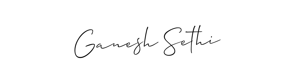 Create a beautiful signature design for name Ganesh Sethi. With this signature (Allison_Script) fonts, you can make a handwritten signature for free. Ganesh Sethi signature style 2 images and pictures png