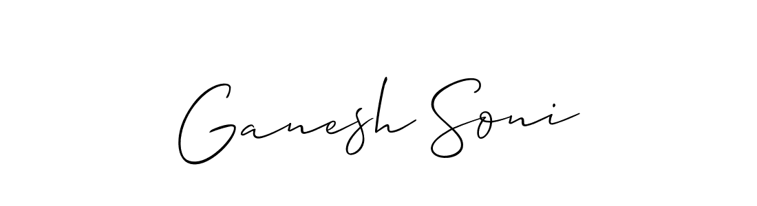 The best way (Allison_Script) to make a short signature is to pick only two or three words in your name. The name Ganesh Soni include a total of six letters. For converting this name. Ganesh Soni signature style 2 images and pictures png
