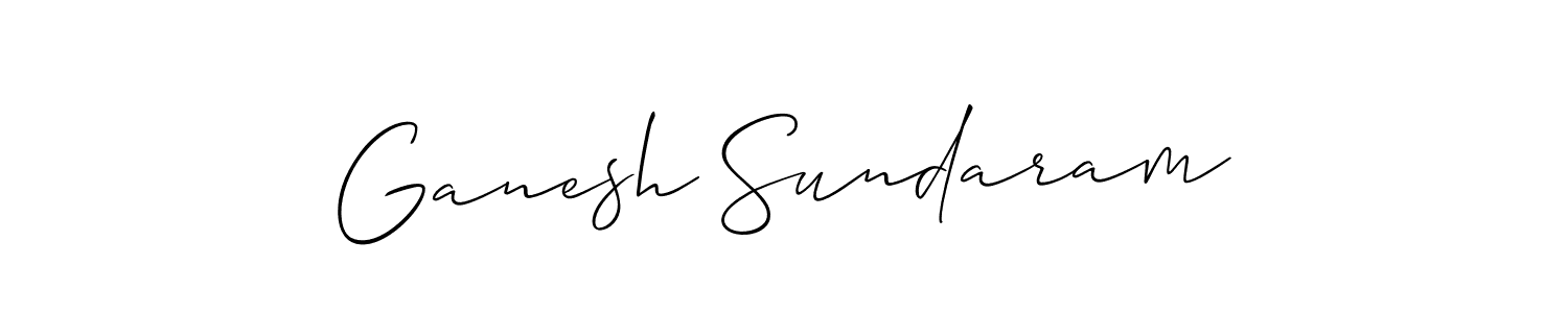 Ganesh Sundaram stylish signature style. Best Handwritten Sign (Allison_Script) for my name. Handwritten Signature Collection Ideas for my name Ganesh Sundaram. Ganesh Sundaram signature style 2 images and pictures png