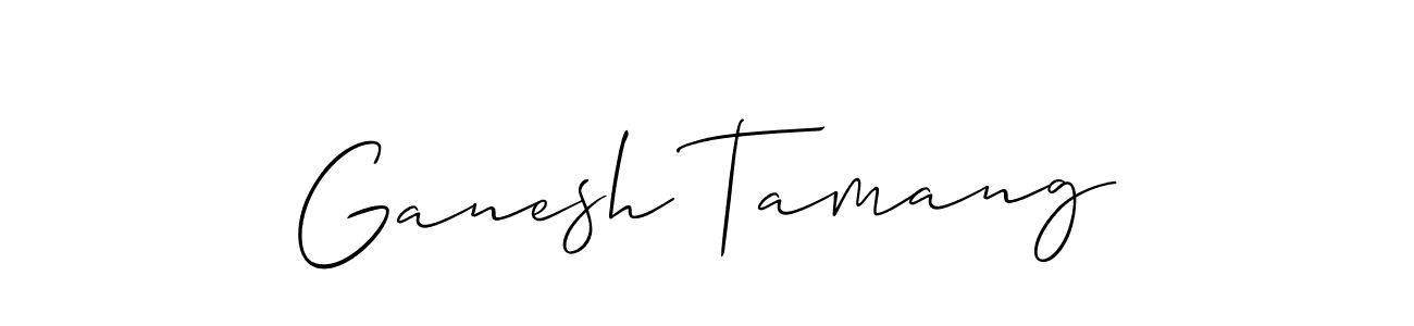 Create a beautiful signature design for name Ganesh Tamang. With this signature (Allison_Script) fonts, you can make a handwritten signature for free. Ganesh Tamang signature style 2 images and pictures png