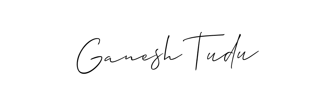 Make a beautiful signature design for name Ganesh Tudu. With this signature (Allison_Script) style, you can create a handwritten signature for free. Ganesh Tudu signature style 2 images and pictures png