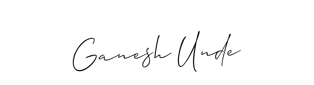 Make a beautiful signature design for name Ganesh Unde. With this signature (Allison_Script) style, you can create a handwritten signature for free. Ganesh Unde signature style 2 images and pictures png