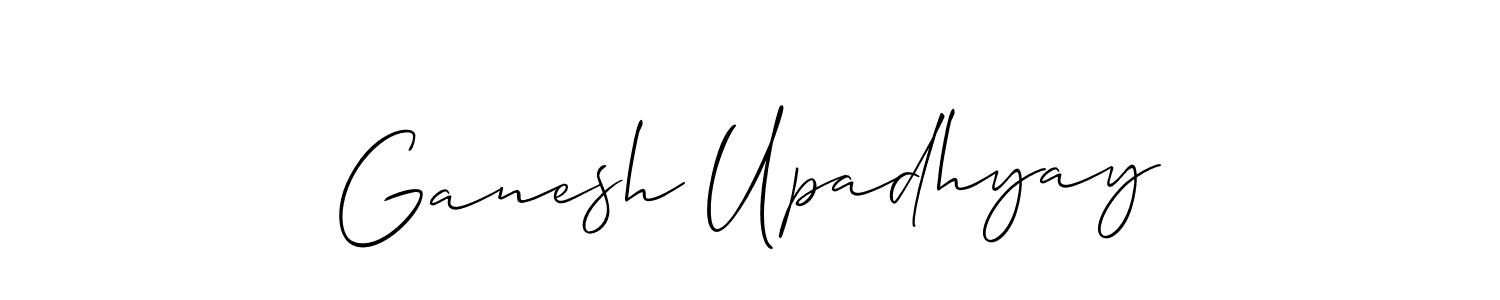 Similarly Allison_Script is the best handwritten signature design. Signature creator online .You can use it as an online autograph creator for name Ganesh Upadhyay. Ganesh Upadhyay signature style 2 images and pictures png