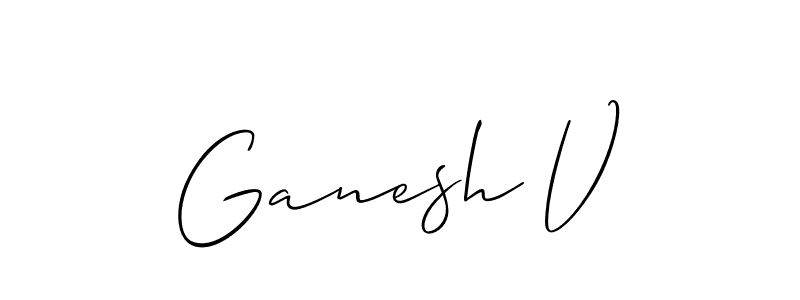 Also You can easily find your signature by using the search form. We will create Ganesh V name handwritten signature images for you free of cost using Allison_Script sign style. Ganesh V signature style 2 images and pictures png