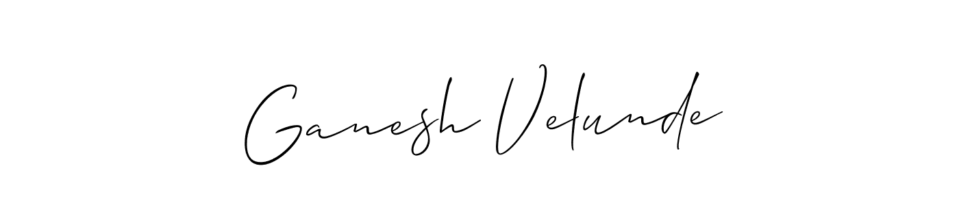 Make a short Ganesh Velunde signature style. Manage your documents anywhere anytime using Allison_Script. Create and add eSignatures, submit forms, share and send files easily. Ganesh Velunde signature style 2 images and pictures png