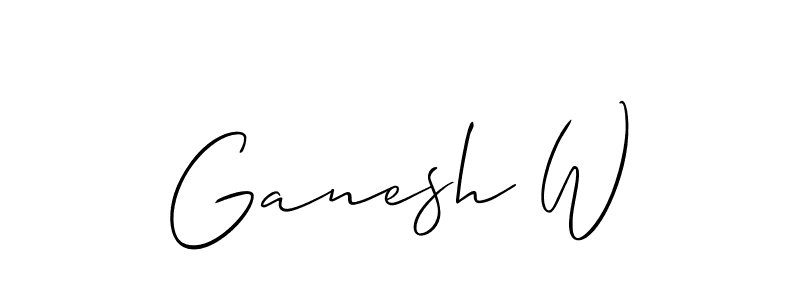 Similarly Allison_Script is the best handwritten signature design. Signature creator online .You can use it as an online autograph creator for name Ganesh W. Ganesh W signature style 2 images and pictures png