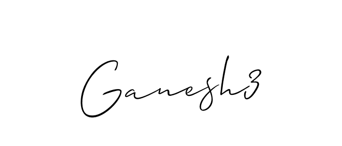Make a beautiful signature design for name Ganesh3. With this signature (Allison_Script) style, you can create a handwritten signature for free. Ganesh3 signature style 2 images and pictures png