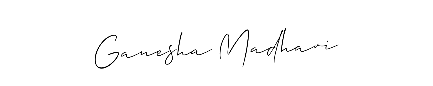 You should practise on your own different ways (Allison_Script) to write your name (Ganesha Madhavi) in signature. don't let someone else do it for you. Ganesha Madhavi signature style 2 images and pictures png