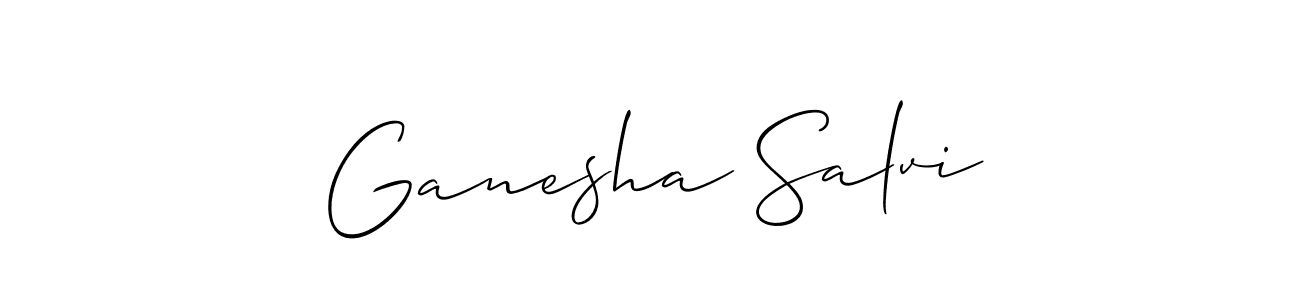 if you are searching for the best signature style for your name Ganesha Salvi. so please give up your signature search. here we have designed multiple signature styles  using Allison_Script. Ganesha Salvi signature style 2 images and pictures png