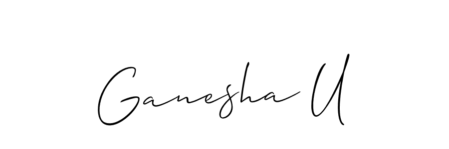 Make a beautiful signature design for name Ganesha U. With this signature (Allison_Script) style, you can create a handwritten signature for free. Ganesha U signature style 2 images and pictures png