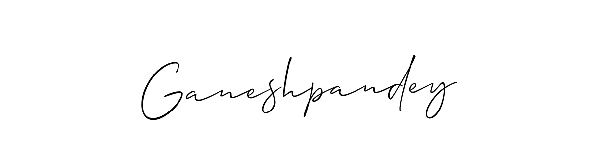 How to make Ganeshpandey signature? Allison_Script is a professional autograph style. Create handwritten signature for Ganeshpandey name. Ganeshpandey signature style 2 images and pictures png