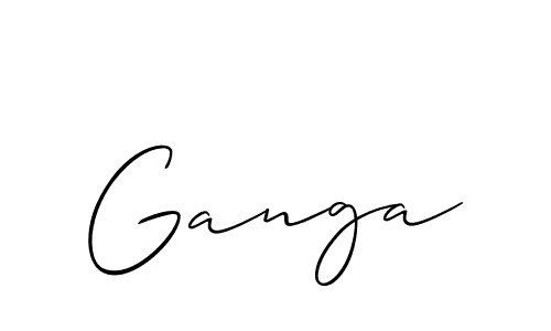 Use a signature maker to create a handwritten signature online. With this signature software, you can design (Allison_Script) your own signature for name Ganga. Ganga signature style 2 images and pictures png