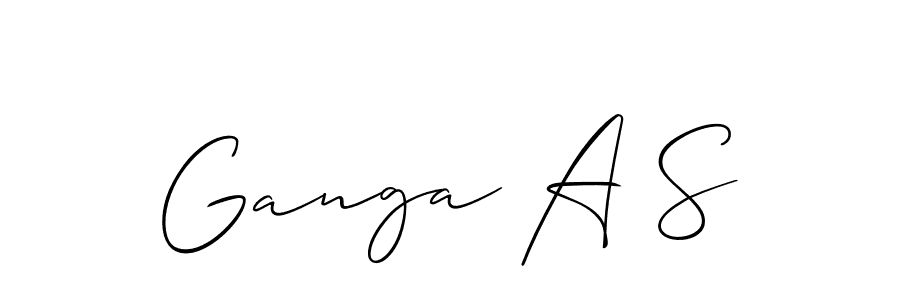 It looks lik you need a new signature style for name Ganga A S. Design unique handwritten (Allison_Script) signature with our free signature maker in just a few clicks. Ganga A S signature style 2 images and pictures png