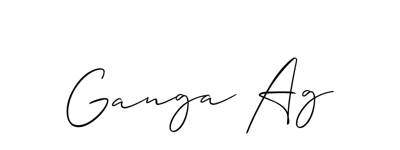 Make a beautiful signature design for name Ganga Ag. With this signature (Allison_Script) style, you can create a handwritten signature for free. Ganga Ag signature style 2 images and pictures png