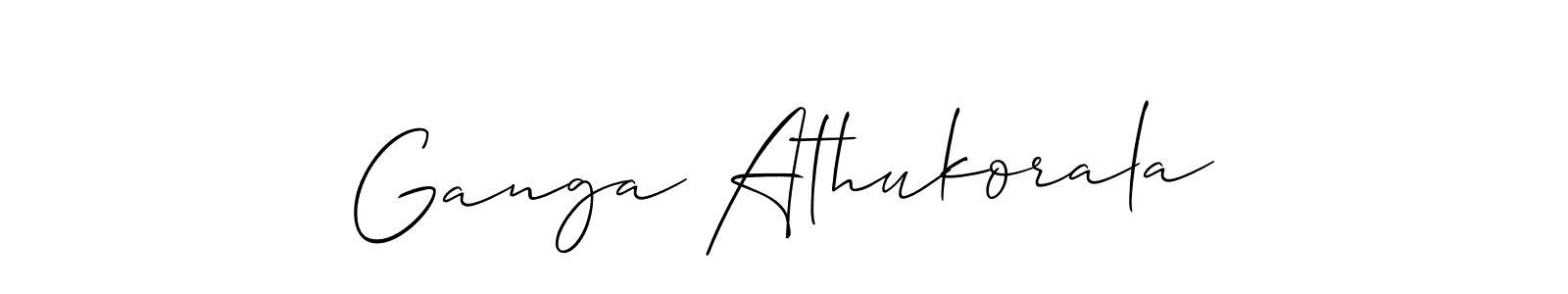 Make a beautiful signature design for name Ganga Athukorala. With this signature (Allison_Script) style, you can create a handwritten signature for free. Ganga Athukorala signature style 2 images and pictures png