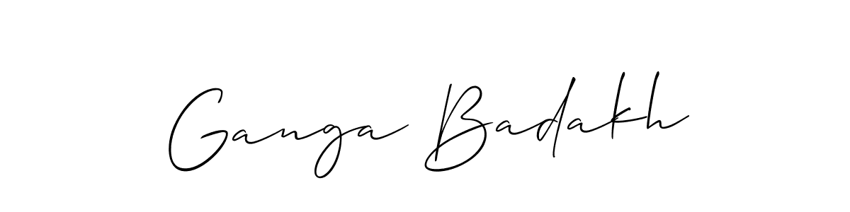 Make a beautiful signature design for name Ganga Badakh. With this signature (Allison_Script) style, you can create a handwritten signature for free. Ganga Badakh signature style 2 images and pictures png