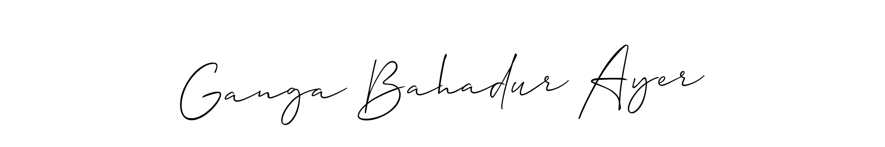 Create a beautiful signature design for name Ganga Bahadur Ayer. With this signature (Allison_Script) fonts, you can make a handwritten signature for free. Ganga Bahadur Ayer signature style 2 images and pictures png