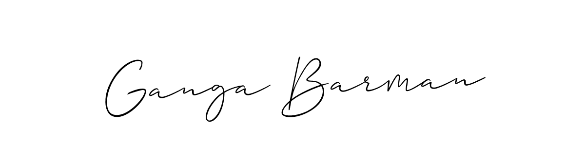 Create a beautiful signature design for name Ganga Barman. With this signature (Allison_Script) fonts, you can make a handwritten signature for free. Ganga Barman signature style 2 images and pictures png
