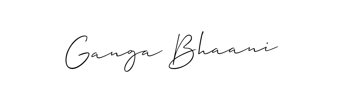 Design your own signature with our free online signature maker. With this signature software, you can create a handwritten (Allison_Script) signature for name Ganga Bhaani. Ganga Bhaani signature style 2 images and pictures png