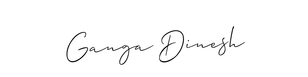 Make a beautiful signature design for name Ganga Dinesh. With this signature (Allison_Script) style, you can create a handwritten signature for free. Ganga Dinesh signature style 2 images and pictures png