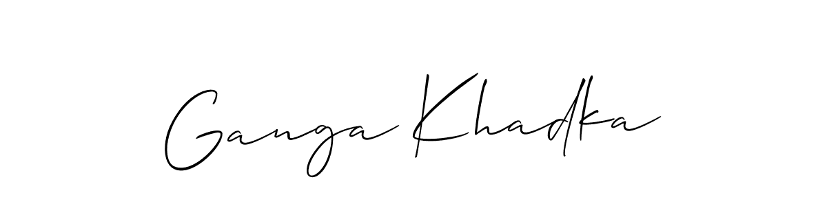 Design your own signature with our free online signature maker. With this signature software, you can create a handwritten (Allison_Script) signature for name Ganga Khadka. Ganga Khadka signature style 2 images and pictures png