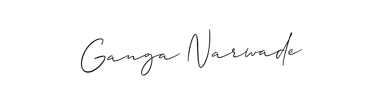 Similarly Allison_Script is the best handwritten signature design. Signature creator online .You can use it as an online autograph creator for name Ganga Narwade. Ganga Narwade signature style 2 images and pictures png