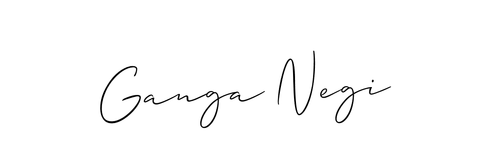 Allison_Script is a professional signature style that is perfect for those who want to add a touch of class to their signature. It is also a great choice for those who want to make their signature more unique. Get Ganga Negi name to fancy signature for free. Ganga Negi signature style 2 images and pictures png