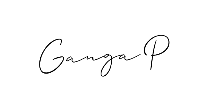 Also You can easily find your signature by using the search form. We will create Ganga P name handwritten signature images for you free of cost using Allison_Script sign style. Ganga P signature style 2 images and pictures png