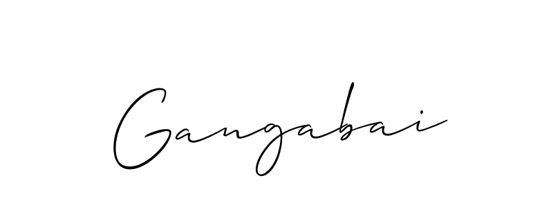 Create a beautiful signature design for name Gangabai. With this signature (Allison_Script) fonts, you can make a handwritten signature for free. Gangabai signature style 2 images and pictures png