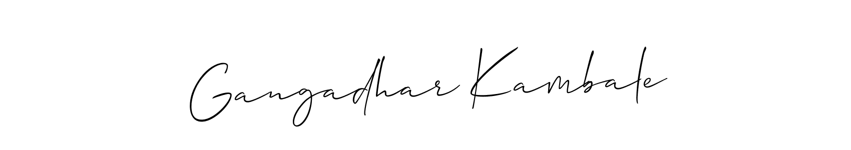 Use a signature maker to create a handwritten signature online. With this signature software, you can design (Allison_Script) your own signature for name Gangadhar Kambale. Gangadhar Kambale signature style 2 images and pictures png
