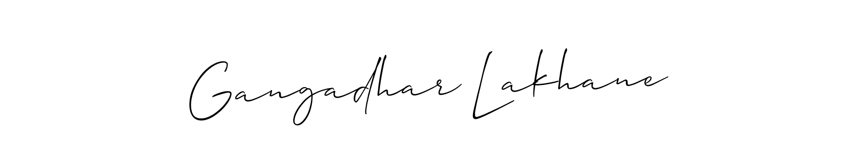 How to make Gangadhar Lakhane name signature. Use Allison_Script style for creating short signs online. This is the latest handwritten sign. Gangadhar Lakhane signature style 2 images and pictures png