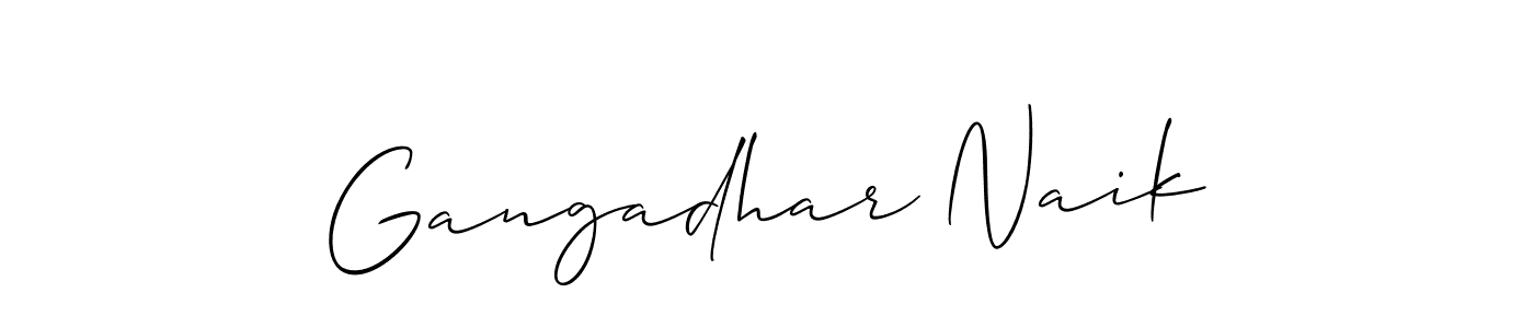 if you are searching for the best signature style for your name Gangadhar Naik. so please give up your signature search. here we have designed multiple signature styles  using Allison_Script. Gangadhar Naik signature style 2 images and pictures png