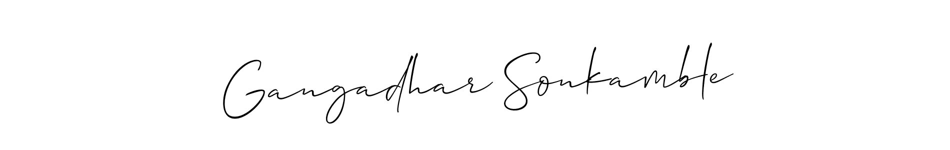 How to make Gangadhar Sonkamble signature? Allison_Script is a professional autograph style. Create handwritten signature for Gangadhar Sonkamble name. Gangadhar Sonkamble signature style 2 images and pictures png