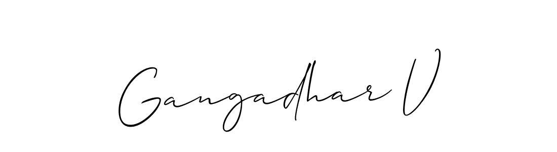 Design your own signature with our free online signature maker. With this signature software, you can create a handwritten (Allison_Script) signature for name Gangadhar V. Gangadhar V signature style 2 images and pictures png