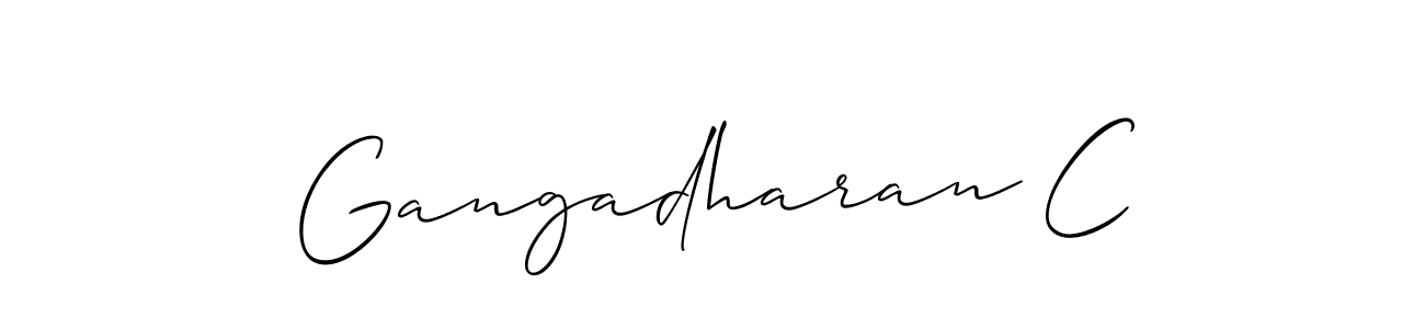 Make a short Gangadharan C signature style. Manage your documents anywhere anytime using Allison_Script. Create and add eSignatures, submit forms, share and send files easily. Gangadharan C signature style 2 images and pictures png