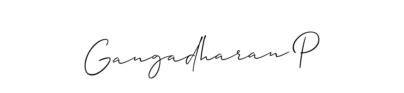 You can use this online signature creator to create a handwritten signature for the name Gangadharan P. This is the best online autograph maker. Gangadharan P signature style 2 images and pictures png