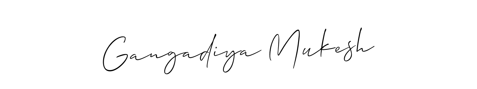 How to make Gangadiya Mukesh signature? Allison_Script is a professional autograph style. Create handwritten signature for Gangadiya Mukesh name. Gangadiya Mukesh signature style 2 images and pictures png