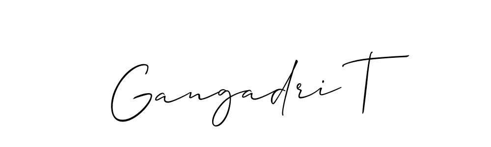 How to make Gangadri T name signature. Use Allison_Script style for creating short signs online. This is the latest handwritten sign. Gangadri T signature style 2 images and pictures png