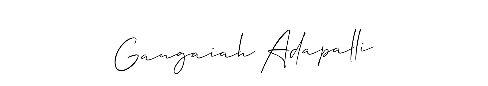 Create a beautiful signature design for name Gangaiah Adapalli. With this signature (Allison_Script) fonts, you can make a handwritten signature for free. Gangaiah Adapalli signature style 2 images and pictures png