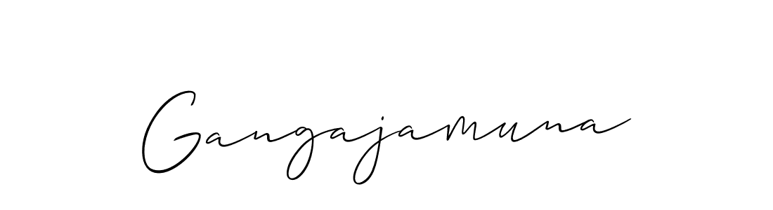 How to make Gangajamuna signature? Allison_Script is a professional autograph style. Create handwritten signature for Gangajamuna name. Gangajamuna signature style 2 images and pictures png