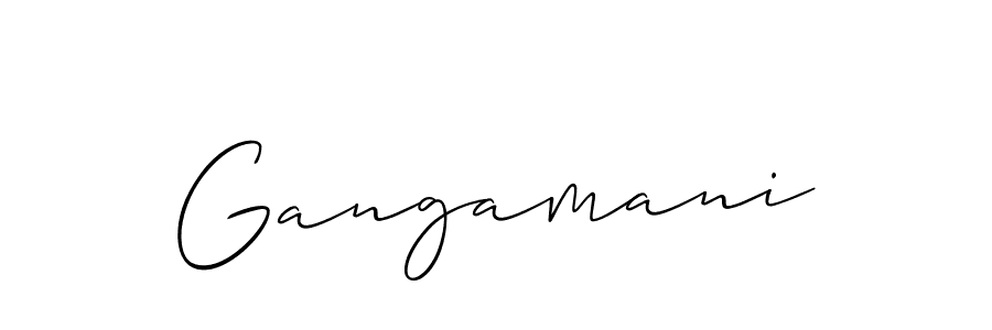 Design your own signature with our free online signature maker. With this signature software, you can create a handwritten (Allison_Script) signature for name Gangamani. Gangamani signature style 2 images and pictures png