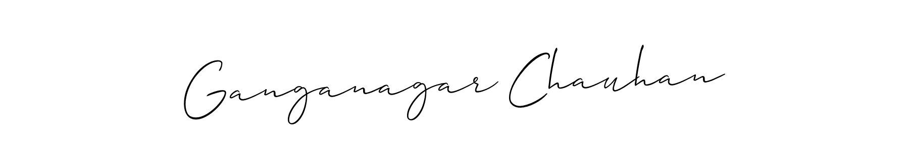 Also we have Ganganagar Chauhan name is the best signature style. Create professional handwritten signature collection using Allison_Script autograph style. Ganganagar Chauhan signature style 2 images and pictures png