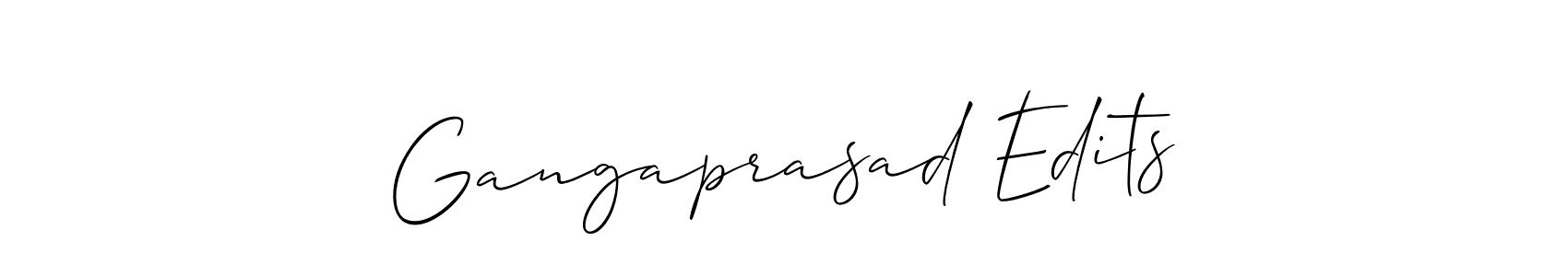 Make a beautiful signature design for name Gangaprasad Edits. With this signature (Allison_Script) style, you can create a handwritten signature for free. Gangaprasad Edits signature style 2 images and pictures png