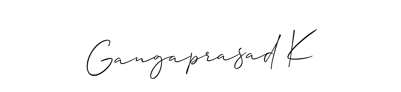 Also You can easily find your signature by using the search form. We will create Gangaprasad K name handwritten signature images for you free of cost using Allison_Script sign style. Gangaprasad K signature style 2 images and pictures png