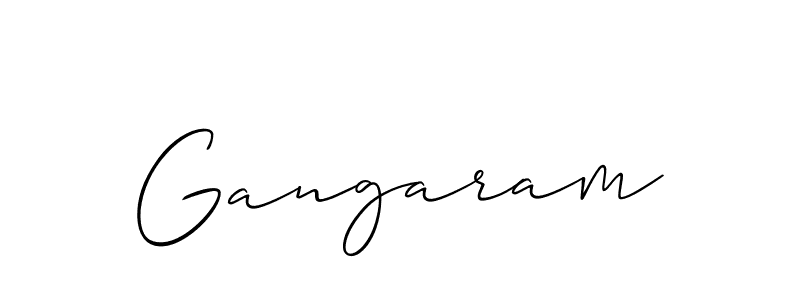 Use a signature maker to create a handwritten signature online. With this signature software, you can design (Allison_Script) your own signature for name Gangaram. Gangaram signature style 2 images and pictures png