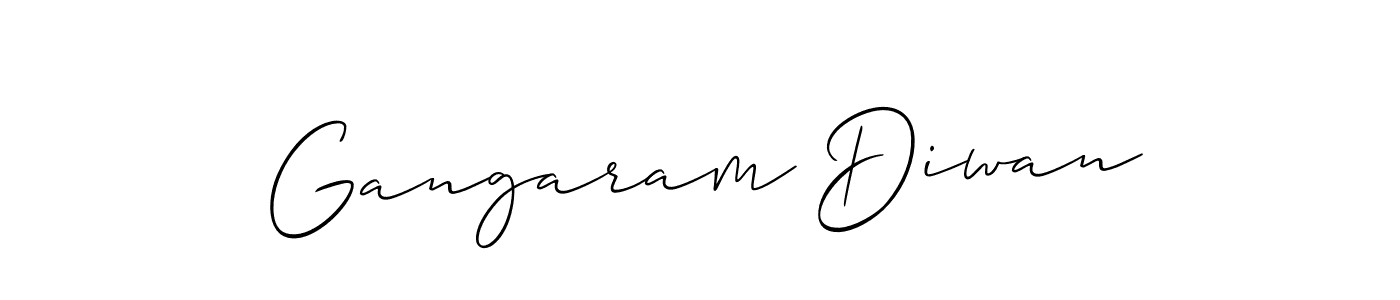 The best way (Allison_Script) to make a short signature is to pick only two or three words in your name. The name Gangaram Diwan include a total of six letters. For converting this name. Gangaram Diwan signature style 2 images and pictures png